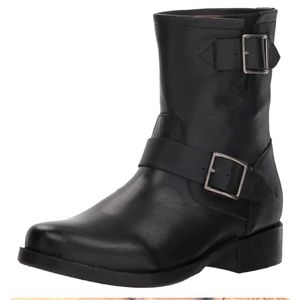 Frye Engineer Leather Black Moto Boot